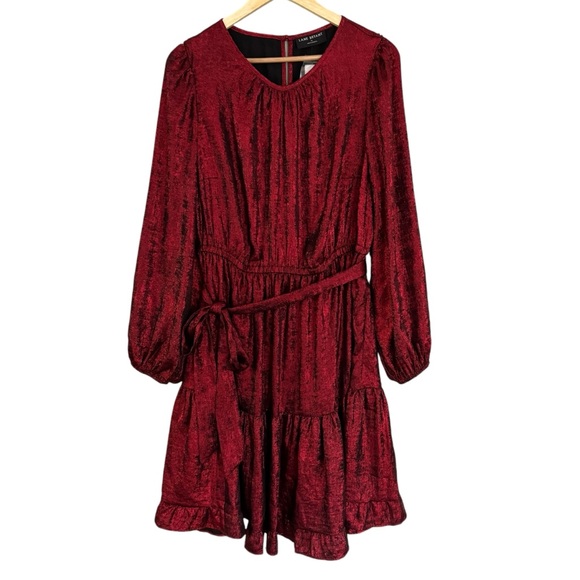 Lane Bryant Blouson-Sleeve Belted Fit & Flare Dress Rhubarb Size 14 NWT - Picture 13 of 13